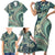 Hawaiian Hibiscus Tribal Vintage Motif Family Matching Short Sleeve Bodycon Dress and Hawaiian Shirt Ver 1