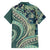 Hawaiian Hibiscus Tribal Vintage Motif Family Matching Short Sleeve Bodycon Dress and Hawaiian Shirt Ver 1