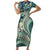 Hawaiian Hibiscus Tribal Vintage Motif Family Matching Short Sleeve Bodycon Dress and Hawaiian Shirt Ver 1