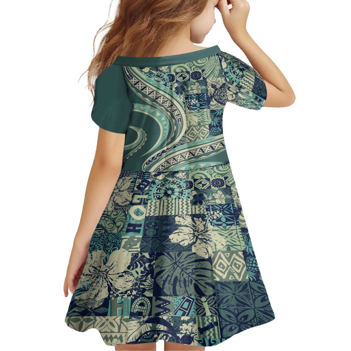 Hawaiian Hibiscus Tribal Vintage Motif Family Matching Tank Maxi Dress and Hawaiian Shirt Ver 1