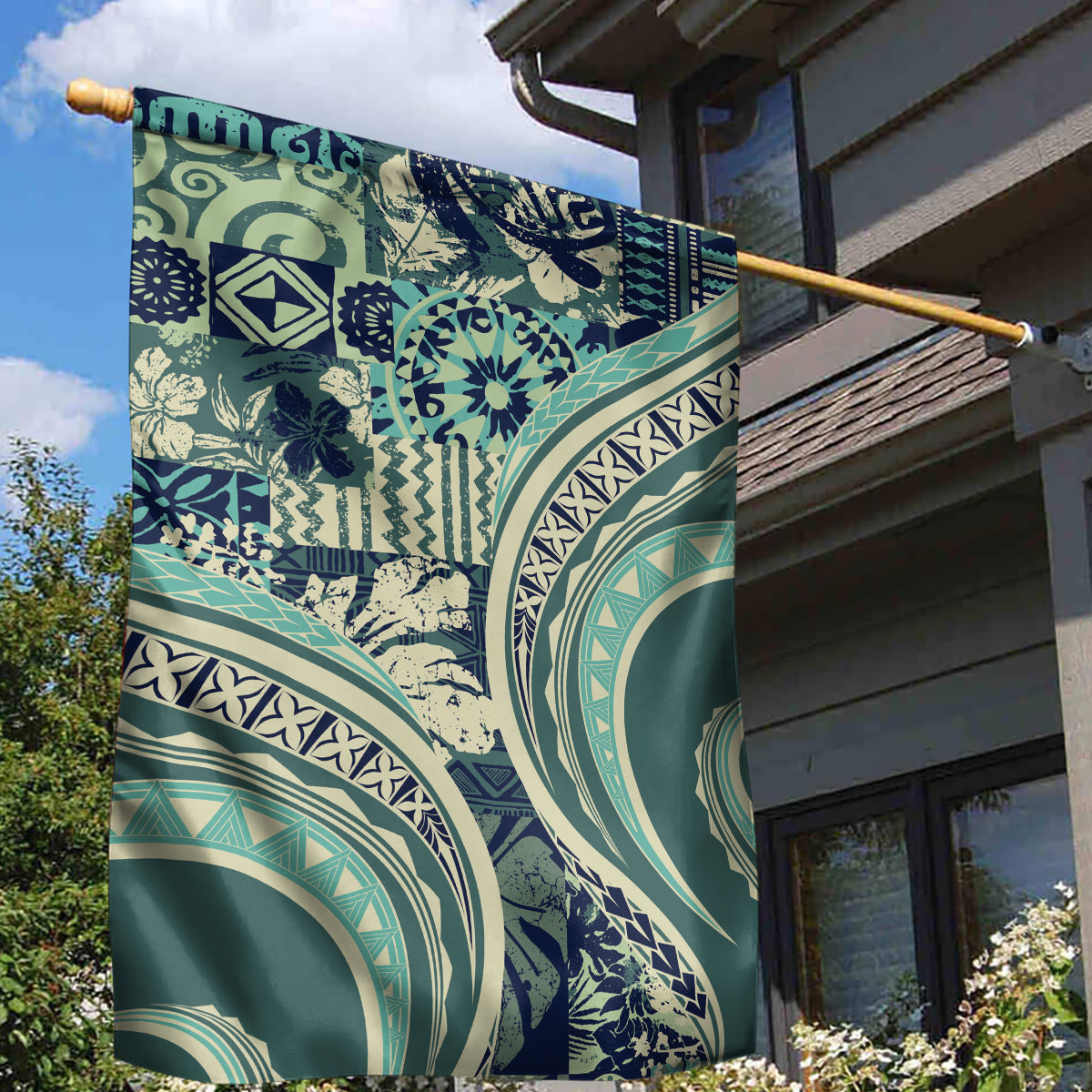 Hawaiian Hibiscus Tribal Vintage Motif Garden Flag Ver 1 LT9 - Polynesian Pride