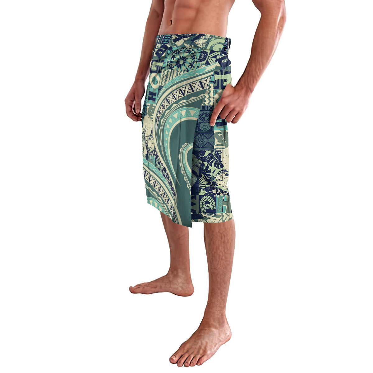 Hawaiian Hibiscus Tribal Vintage Motif Lavalava Ver 1 LT9 - Polynesian Pride