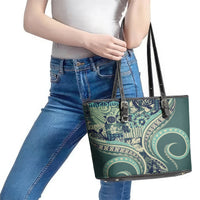 Hawaiian Hibiscus Tribal Vintage Motif Leather Tote Bag Ver 1 LT9 - Polynesian Pride
