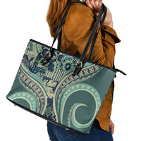 Hawaiian Hibiscus Tribal Vintage Motif Leather Tote Bag Ver 1 LT9 - Polynesian Pride