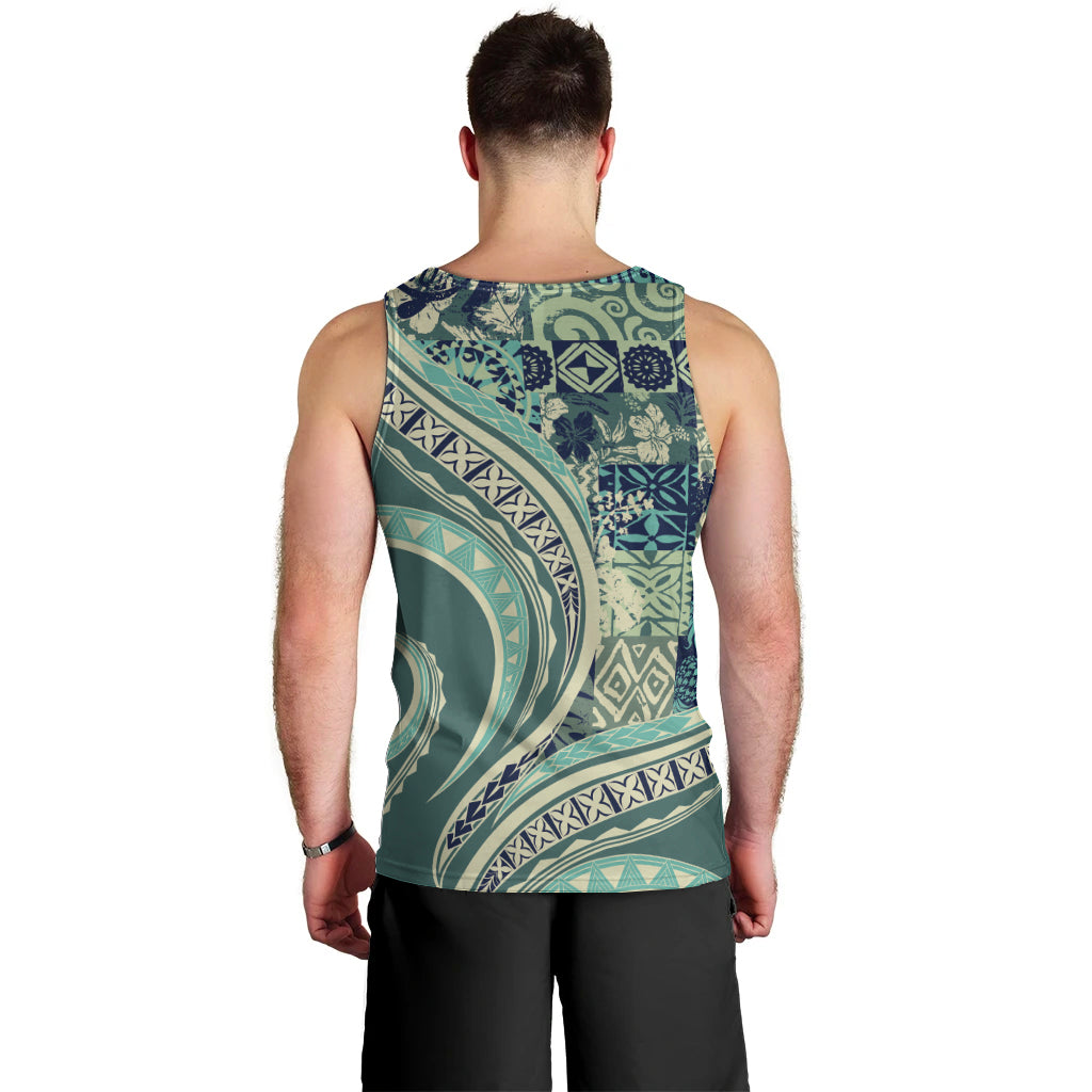 Hawaiian Hibiscus Tribal Vintage Motif Men Tank Top Ver 1 LT9 - Polynesian Pride