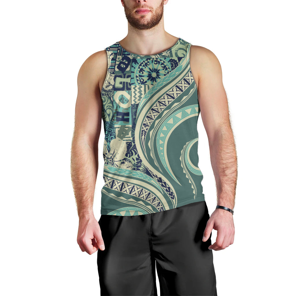 Hawaiian Hibiscus Tribal Vintage Motif Men Tank Top Ver 1 LT9 - Polynesian Pride