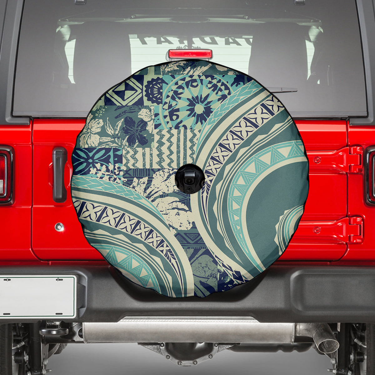 Hawaiian Hibiscus Tribal Vintage Motif Spare Tire Cover Ver 1 LT9 - Polynesian Pride