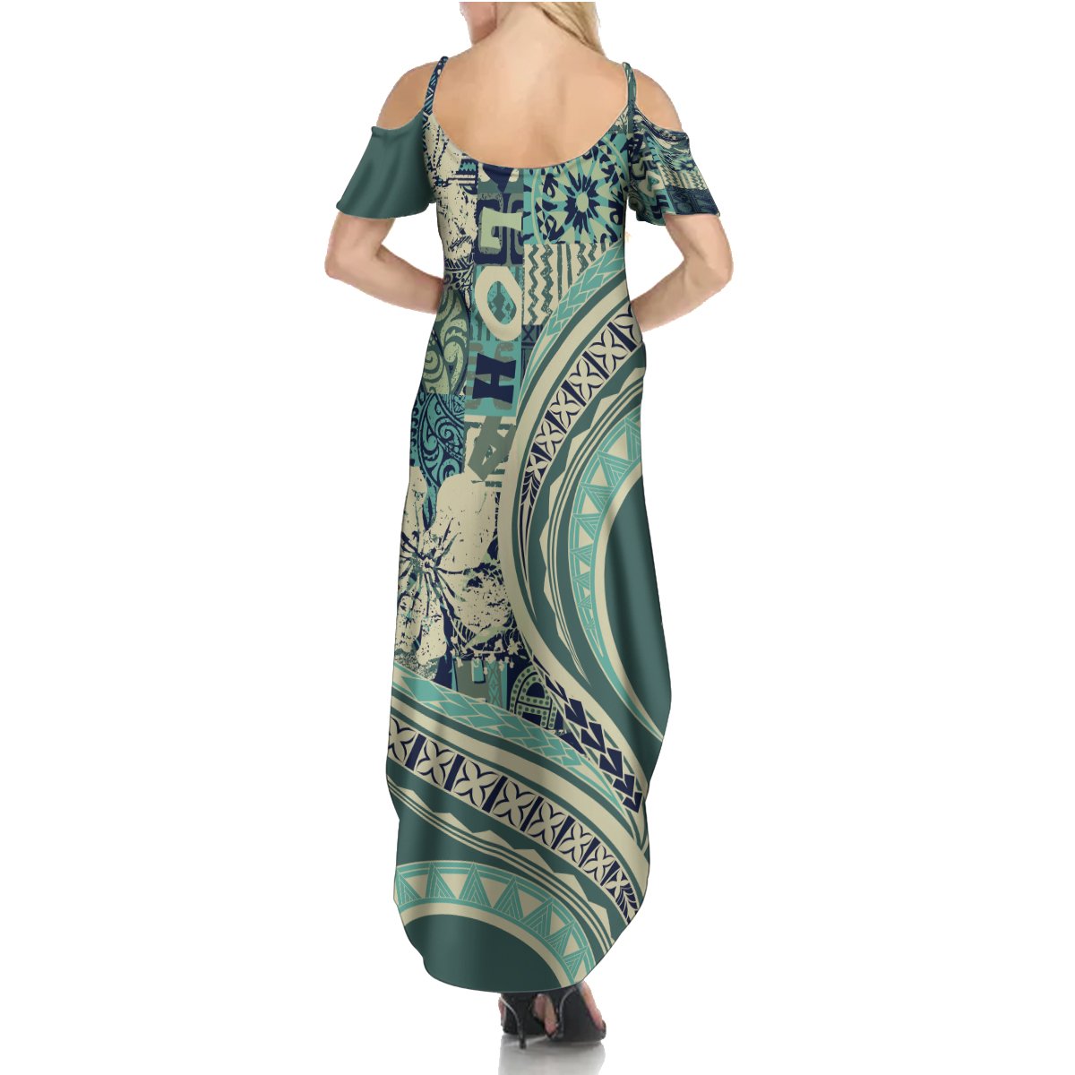 Hawaiian Hibiscus Tribal Vintage Motif Summer Maxi Dress Ver 1 LT9 - Polynesian Pride