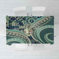 Hawaiian Hibiscus Tribal Vintage Motif Tablecloth Ver 1 LT9 Sea Green - Polynesian Pride