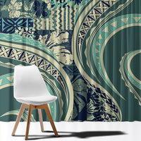 Hawaiian Hibiscus Tribal Vintage Motif Window Curtain Ver 1 LT9 - Polynesian Pride