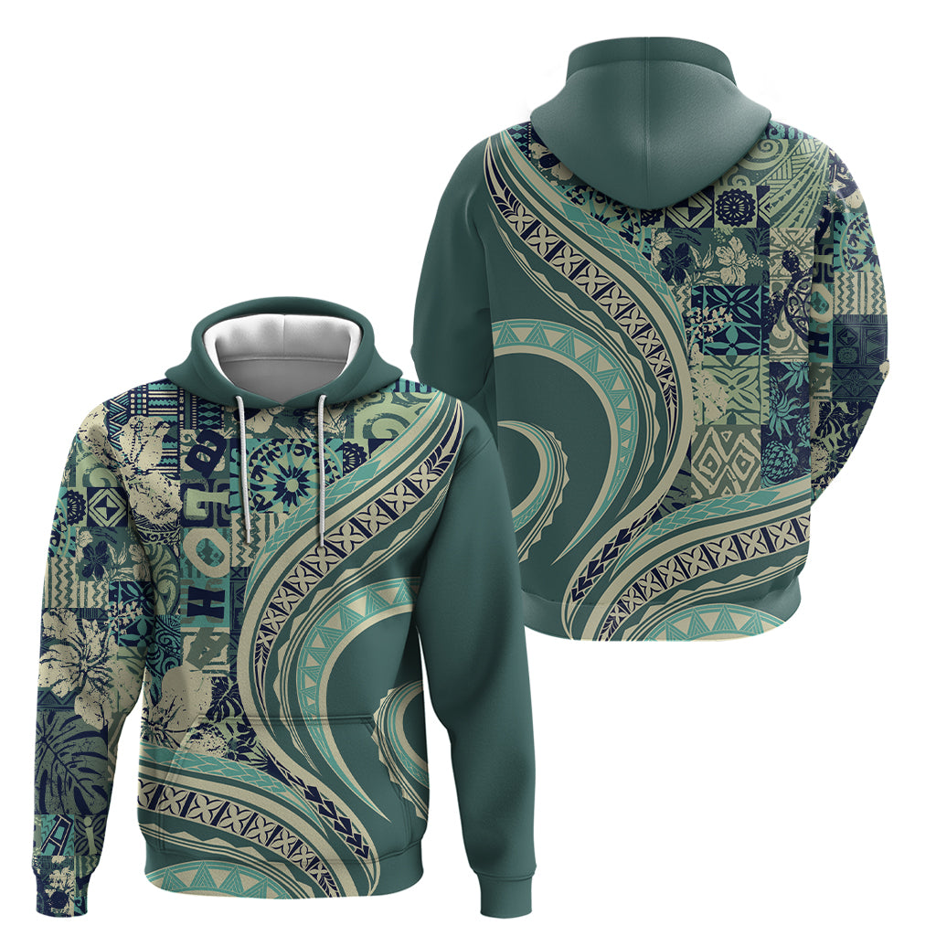 Hawaiian Hibiscus Tribal Vintage Motif Zip Hoodie Ver 1