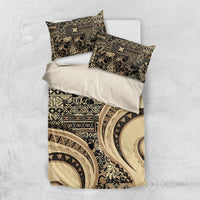 Hawaiian Hibiscus Tribal Vintage Motif Bedding Set Ver 2 LT9 US Twin 172cm x 218cm Beige - Polynesian Pride