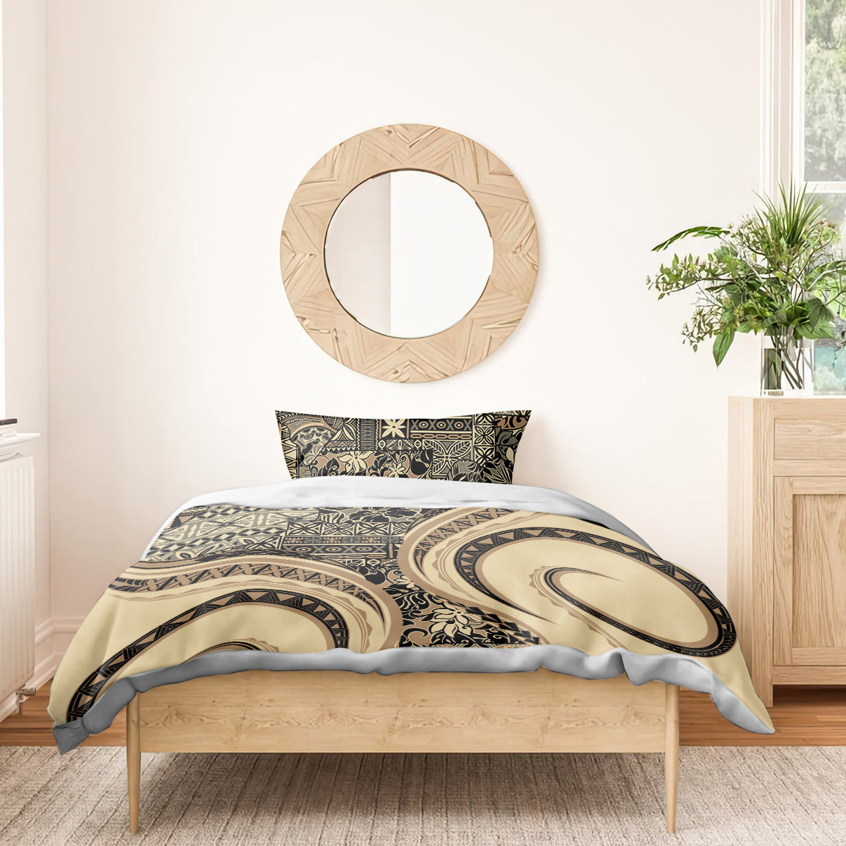 Hawaiian Hibiscus Tribal Vintage Motif Bedding Set Ver 2 LT9 - Polynesian Pride