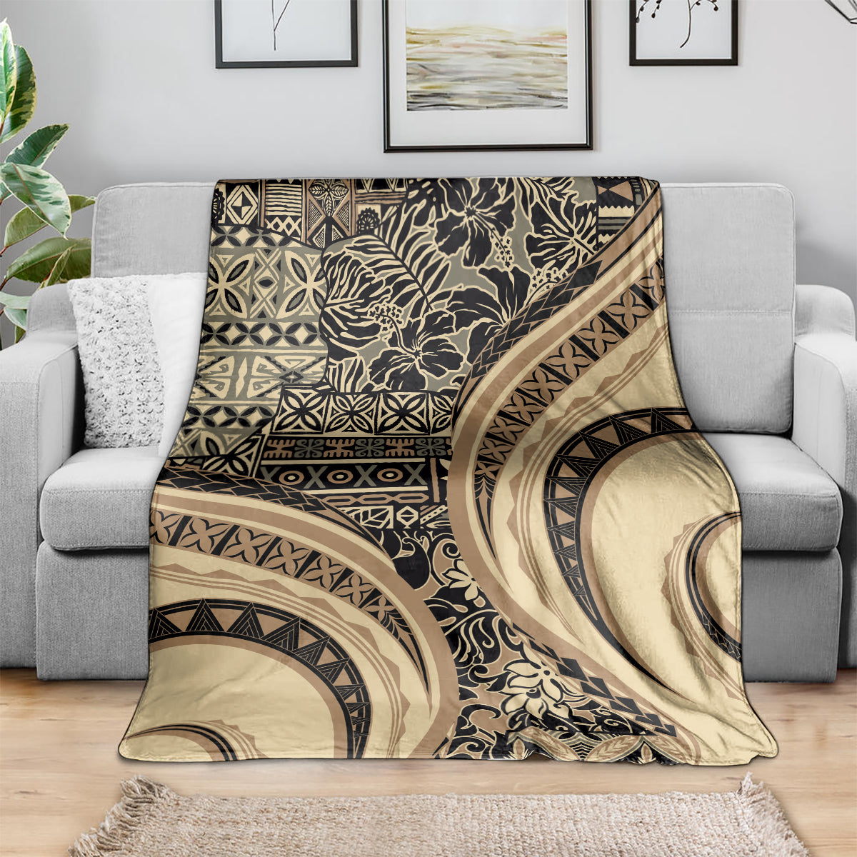 Hawaiian Hibiscus Tribal Vintage Motif Blanket Ver 2 LT9 - Polynesian Pride