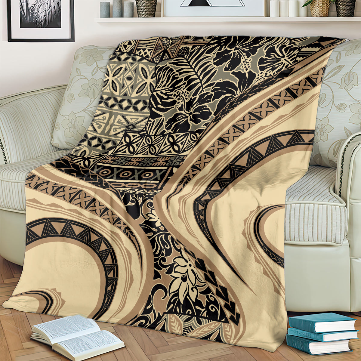 Hawaiian Hibiscus Tribal Vintage Motif Blanket Ver 2 LT9 - Polynesian Pride
