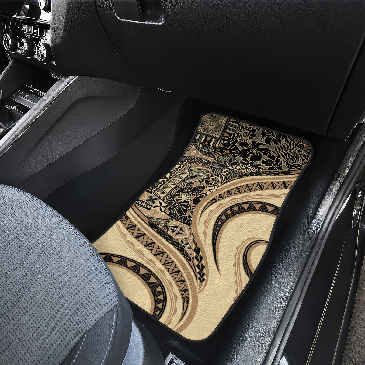 Hawaiian Hibiscus Tribal Vintage Motif Car Mats Ver 2