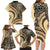 Hawaiian Hibiscus Tribal Vintage Motif Family Matching Long Sleeve Bodycon Dress and Hawaiian Shirt Ver 2