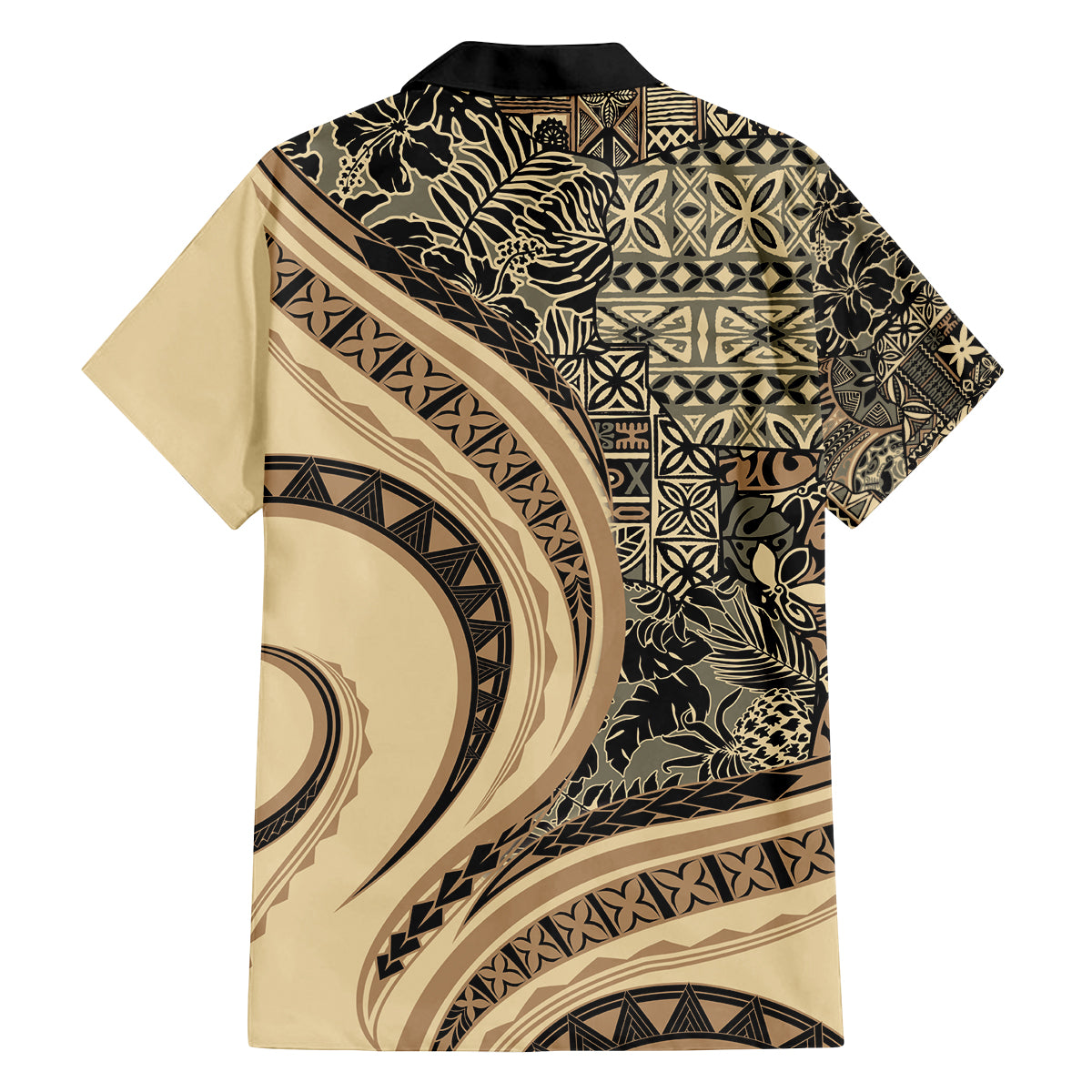 Hawaiian Hibiscus Tribal Vintage Motif Family Matching Tank Maxi Dress and Hawaiian Shirt Ver 2