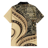 Hawaiian Hibiscus Tribal Vintage Motif Family Matching Tank Maxi Dress and Hawaiian Shirt Ver 2