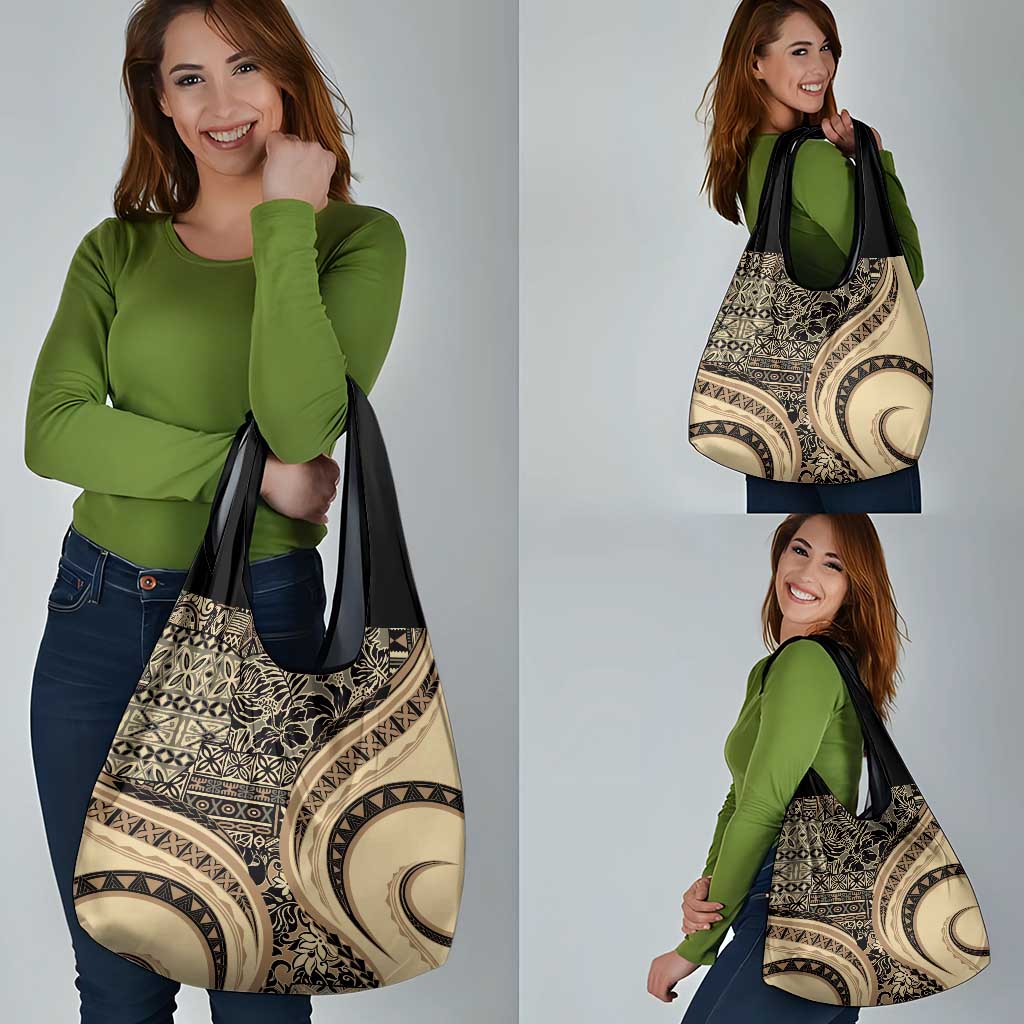 Hawaiian Hibiscus Tribal Vintage Motif Grocery Bag Ver 2 LT9 - Polynesian Pride