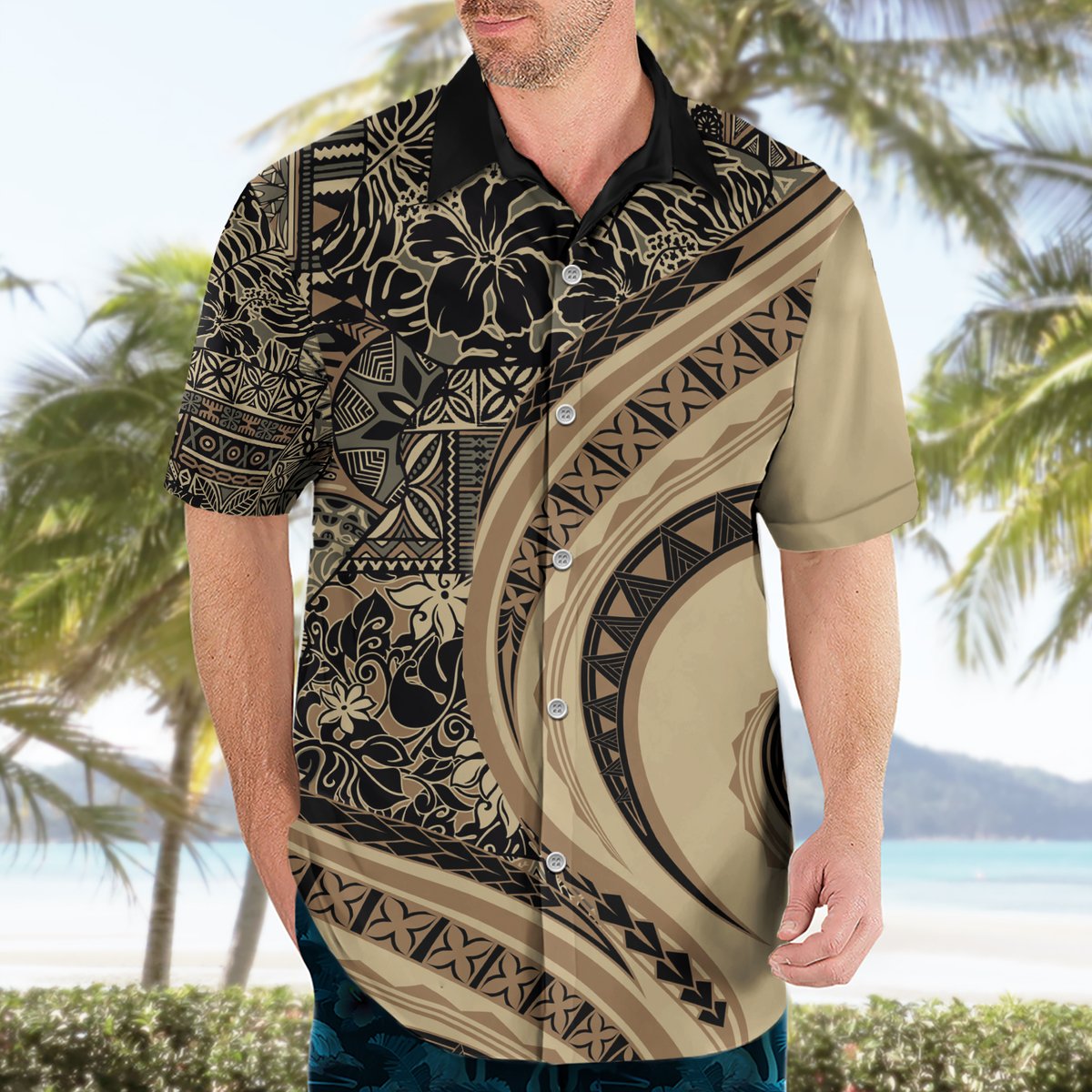 Hawaiian Hibiscus Tribal Vintage Motif Hawaiian Shirt Ver 2 LT9 - Polynesian Pride