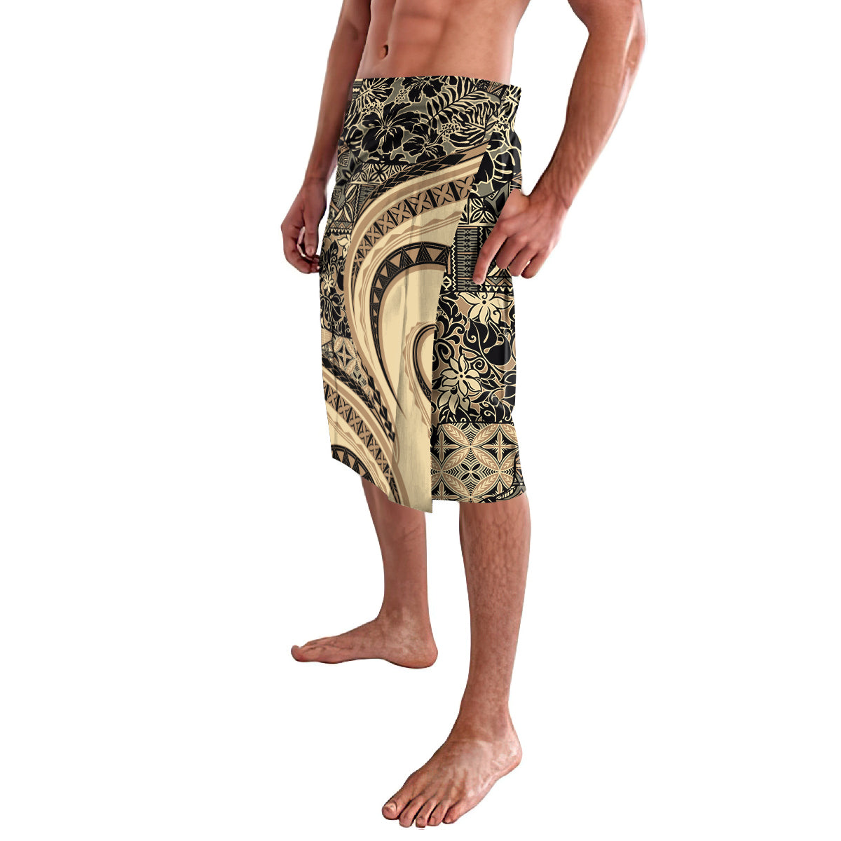 Hawaiian Hibiscus Tribal Vintage Motif Lavalava Ver 2 LT9 - Polynesian Pride