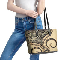 Hawaiian Hibiscus Tribal Vintage Motif Leather Tote Bag Ver 2 LT9 - Polynesian Pride