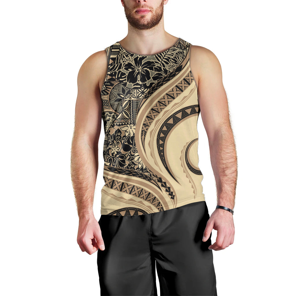 Hawaiian Hibiscus Tribal Vintage Motif Men Tank Top Ver 2 LT9 - Polynesian Pride
