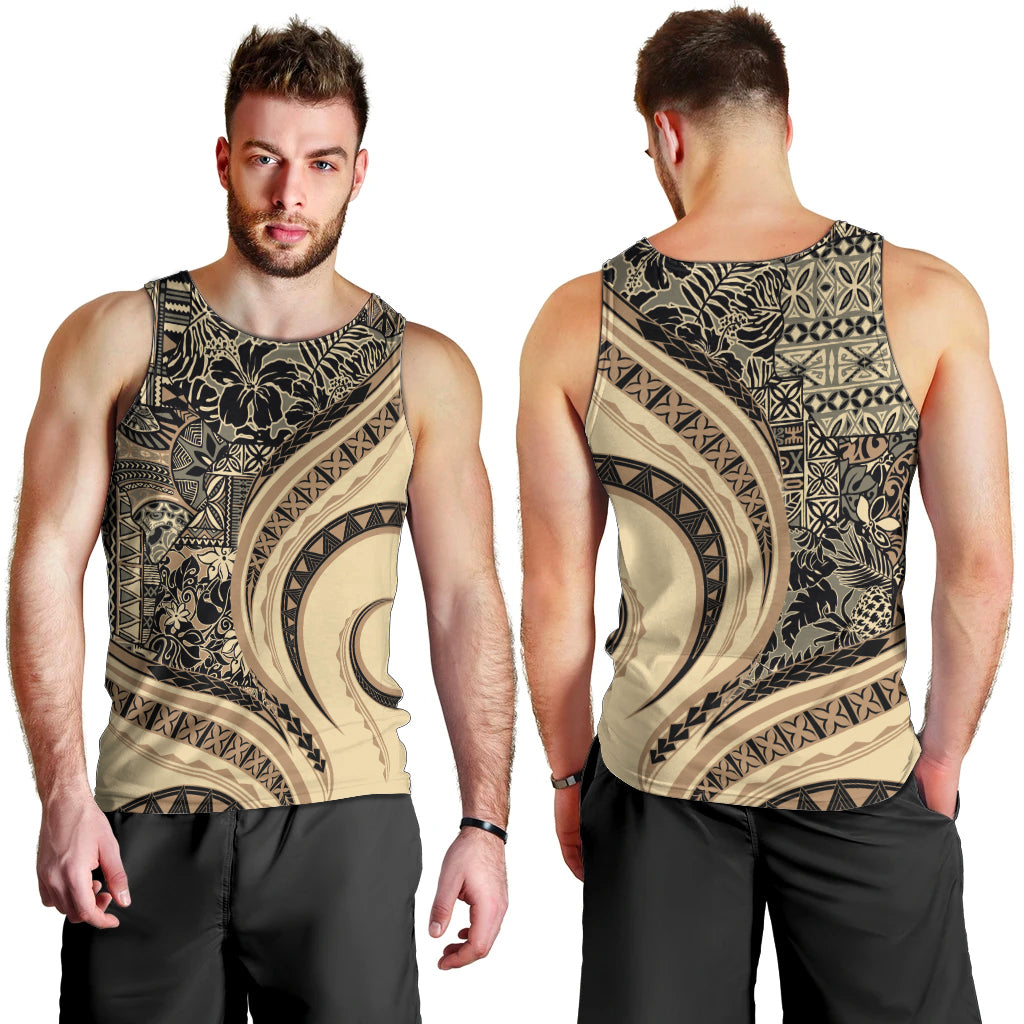 Hawaiian Hibiscus Tribal Vintage Motif Men Tank Top Ver 2 LT9 - Polynesian Pride