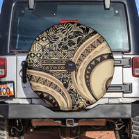 Hawaiian Hibiscus Tribal Vintage Motif Spare Tire Cover Ver 2 LT9 Beige - Polynesian Pride