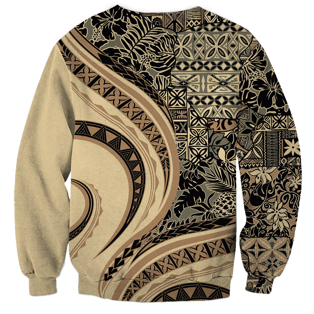 Hawaiian Hibiscus Tribal Vintage Motif Sweatshirt Ver 2 LT9 - Polynesian Pride