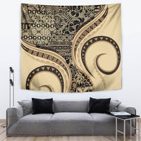 Hawaiian Hibiscus Tribal Vintage Motif Tapestry Ver 2 LT9 Beige - Polynesian Pride