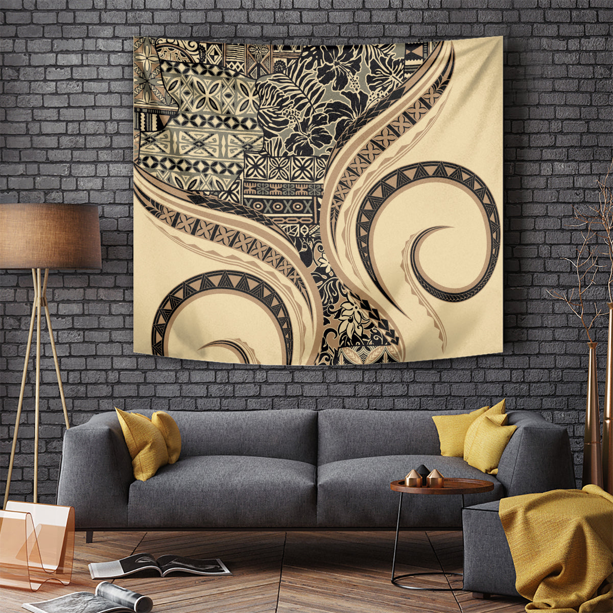 Hawaiian Hibiscus Tribal Vintage Motif Tapestry Ver 2 LT9 - Polynesian Pride
