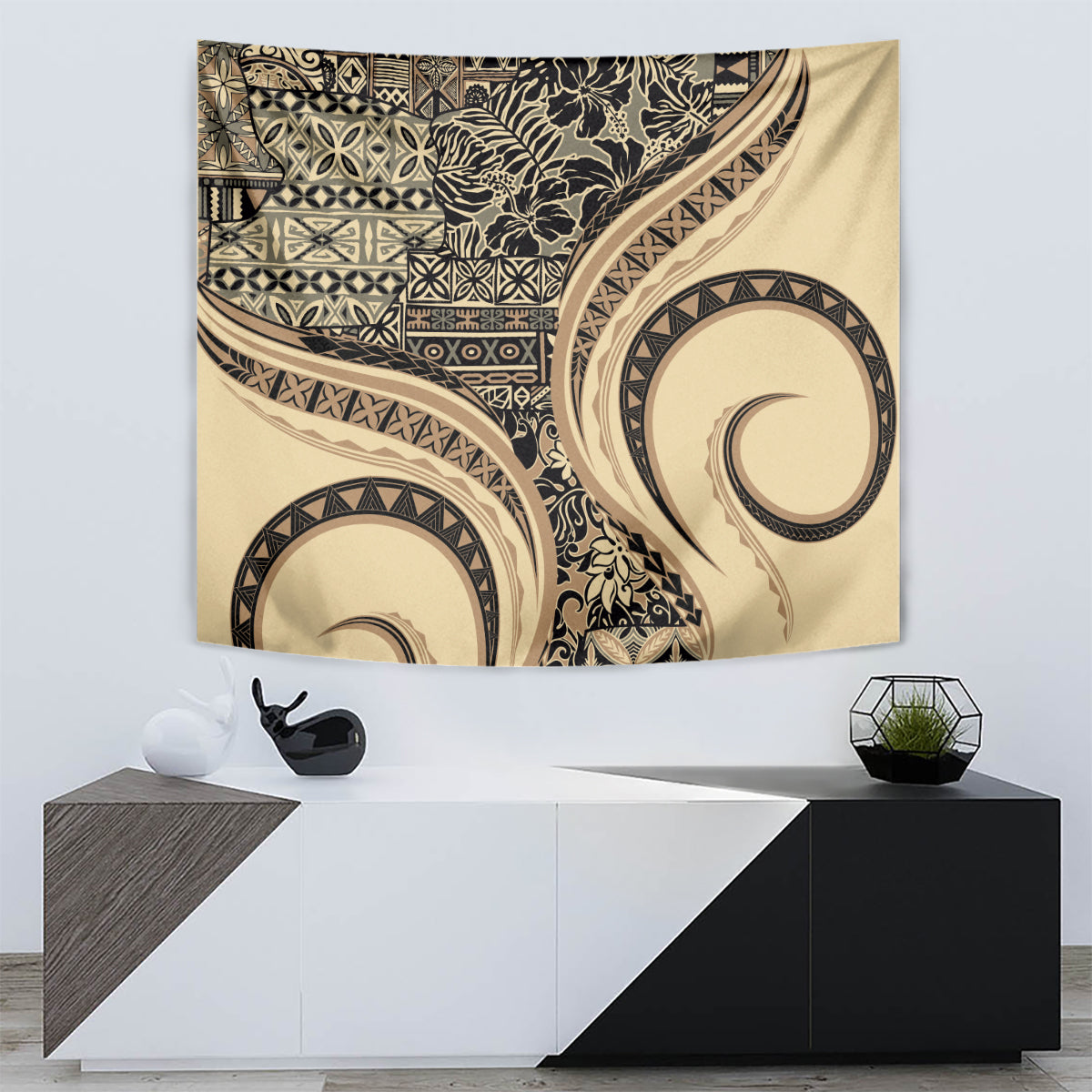 Hawaiian Hibiscus Tribal Vintage Motif Tapestry Ver 2 LT9 - Polynesian Pride