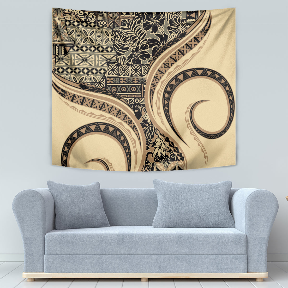 Hawaiian Hibiscus Tribal Vintage Motif Tapestry Ver 2 LT9 - Polynesian Pride