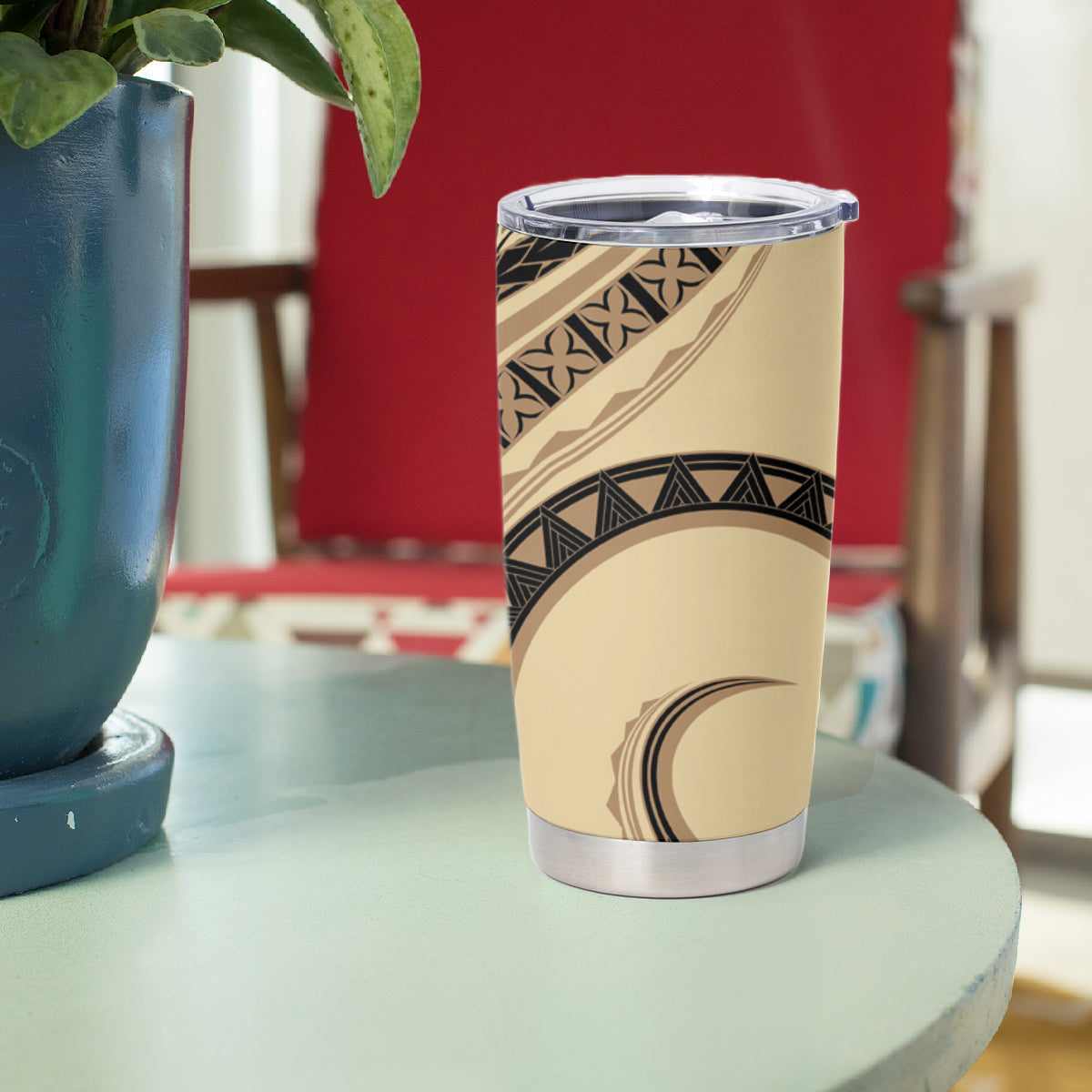 Hawaiian Hibiscus Tribal Vintage Motif Tumbler Cup Ver 2