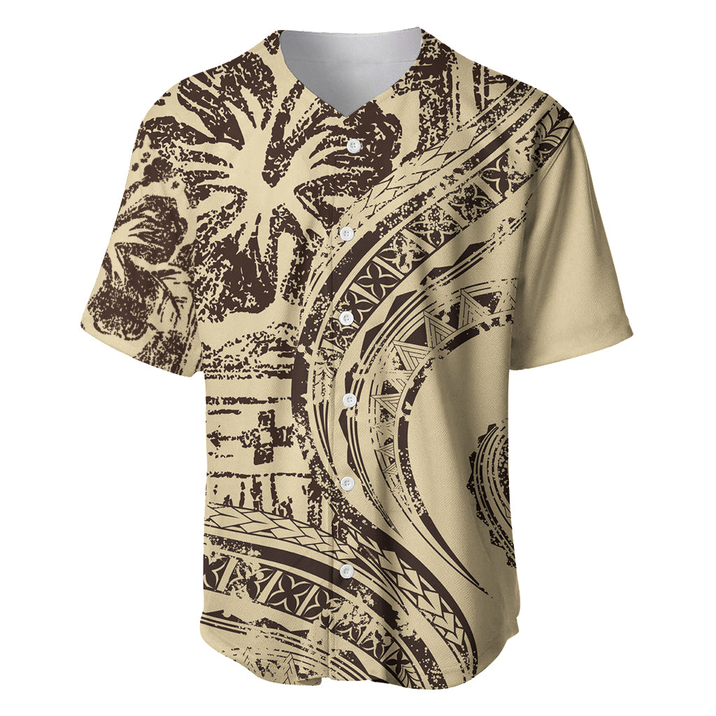 Hawaiian Hibiscus Tribal Vintage Motif Baseball Jersey Ver 3