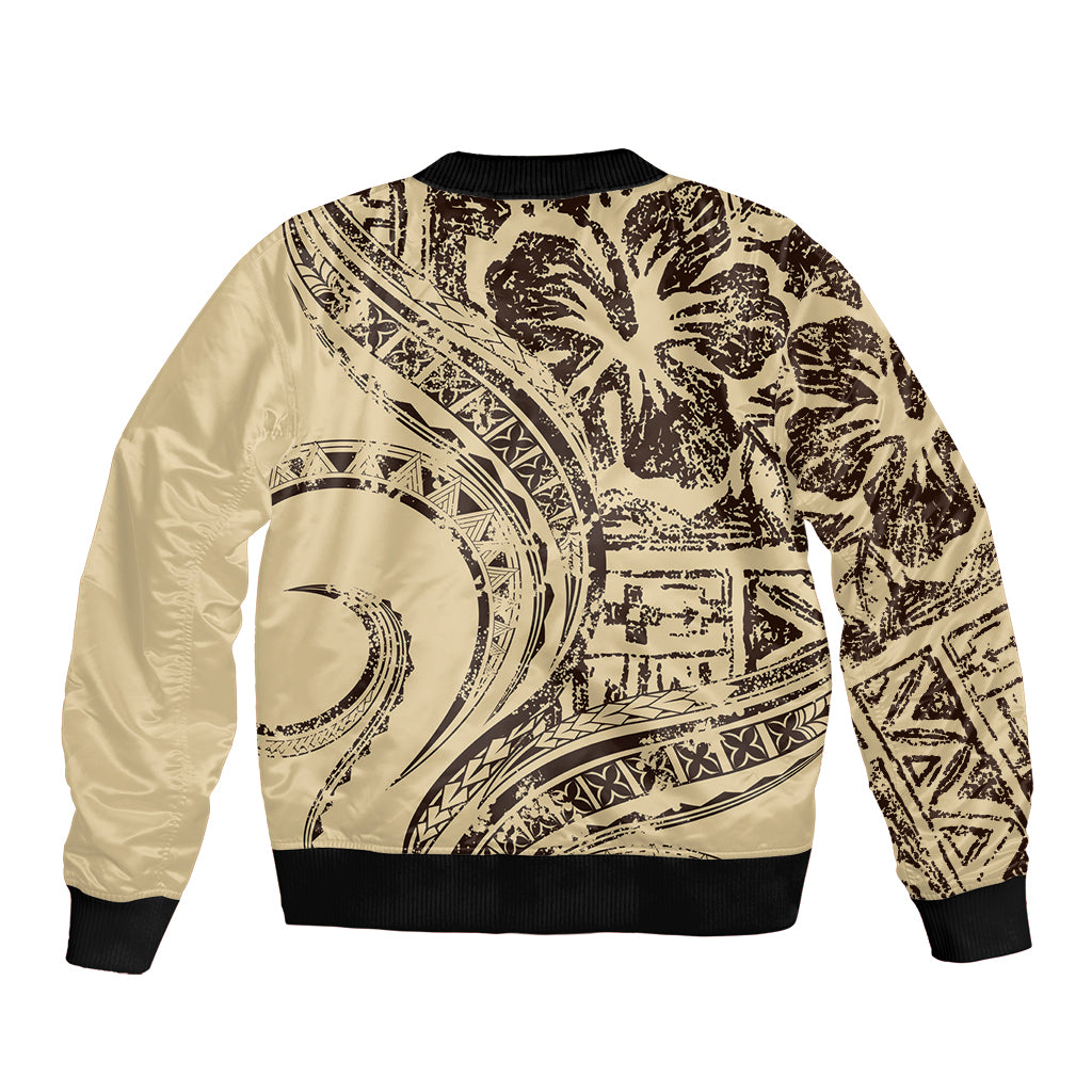 Hawaiian Hibiscus Tribal Vintage Motif Bomber Jacket Ver 3 LT9 - Polynesian Pride