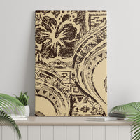 Hawaiian Hibiscus Tribal Vintage Motif Canvas Wall Art Ver 3 LT9 - Polynesian Pride