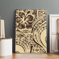 Hawaiian Hibiscus Tribal Vintage Motif Canvas Wall Art Ver 3 LT9 - Polynesian Pride