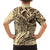 Hawaiian Hibiscus Tribal Vintage Motif Family Matching Off Shoulder Short Dress and Hawaiian Shirt Ver 3