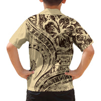 Hawaiian Hibiscus Tribal Vintage Motif Family Matching Tank Maxi Dress and Hawaiian Shirt Ver 3