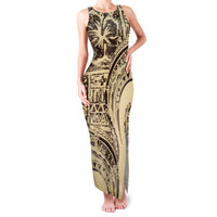 Hawaiian Hibiscus Tribal Vintage Motif Family Matching Tank Maxi Dress and Hawaiian Shirt Ver 3