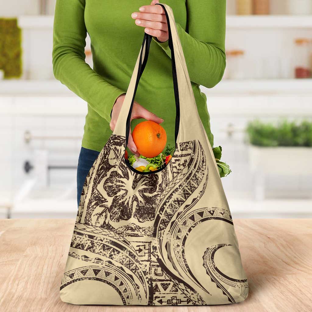 Hawaiian Hibiscus Tribal Vintage Motif Grocery Bag Ver 3 LT9 - Polynesian Pride