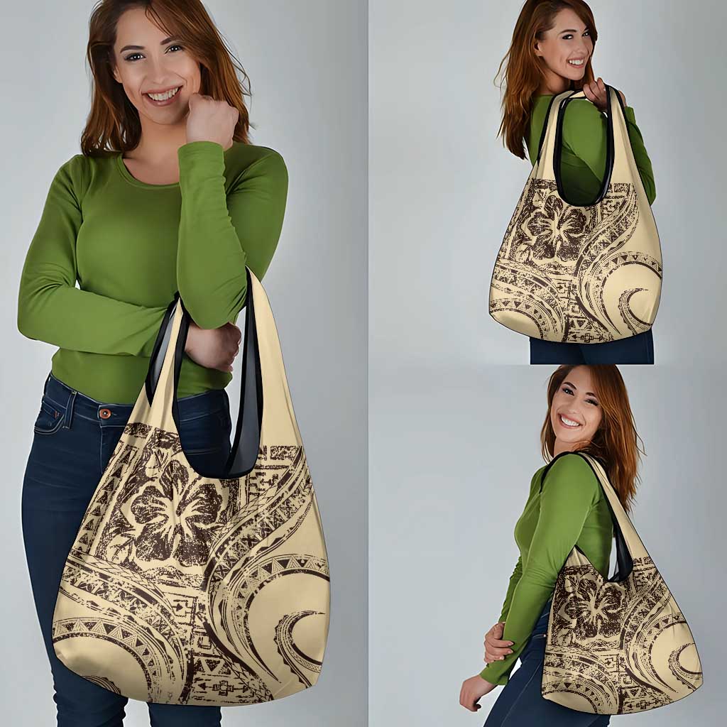 Hawaiian Hibiscus Tribal Vintage Motif Grocery Bag Ver 3 LT9 - Polynesian Pride