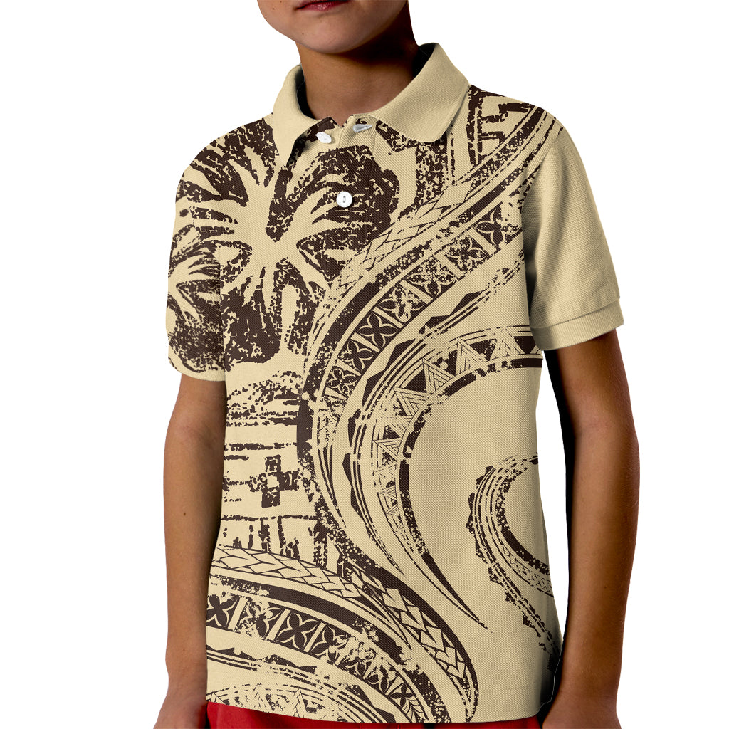Hawaiian Hibiscus Tribal Vintage Motif Kid Polo Shirt Ver 3
