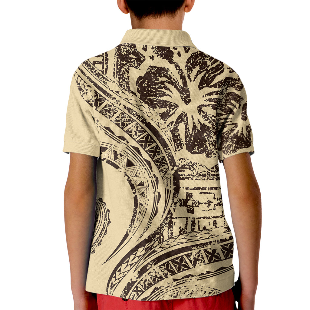 Hawaiian Hibiscus Tribal Vintage Motif Kid Polo Shirt Ver 3