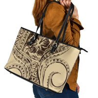 Hawaiian Hibiscus Tribal Vintage Motif Leather Tote Bag Ver 3 LT9 - Polynesian Pride