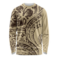 Hawaiian Hibiscus Tribal Vintage Motif Long Sleeve Shirt Ver 3