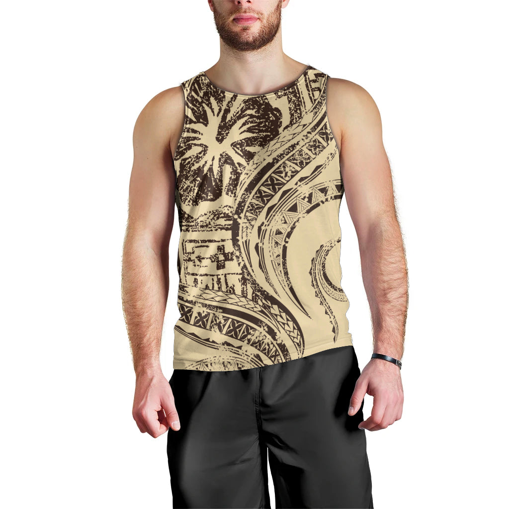 Hawaiian Hibiscus Tribal Vintage Motif Men Tank Top Ver 3 LT9 - Polynesian Pride